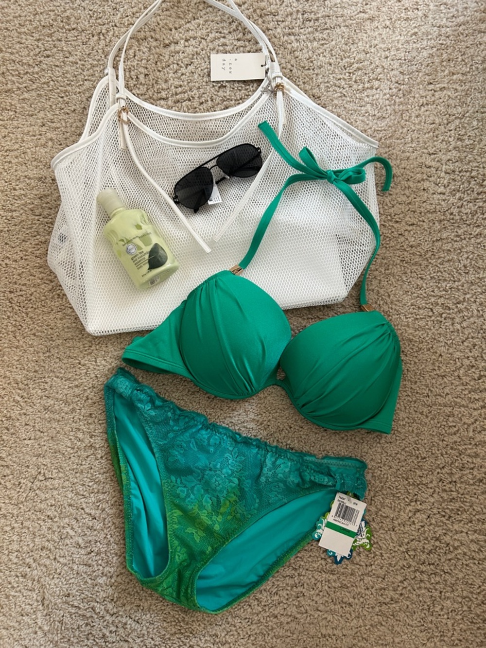 Becca and VS Green Lace Bikini Set